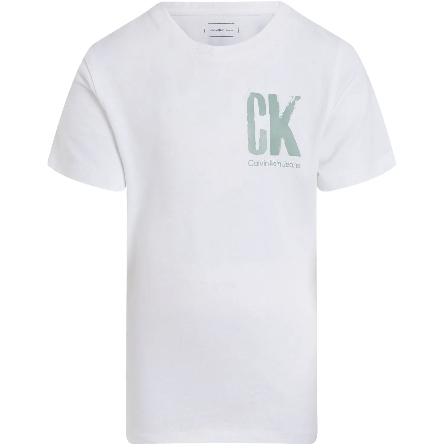 Premium Calvin Klein Bright White Chest Surf Graphic T-Shirt Majestic