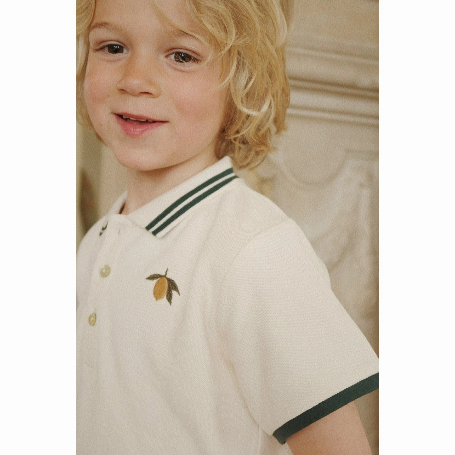 Premium Konges Sljd Antique White Florian Polo Shirt Gots