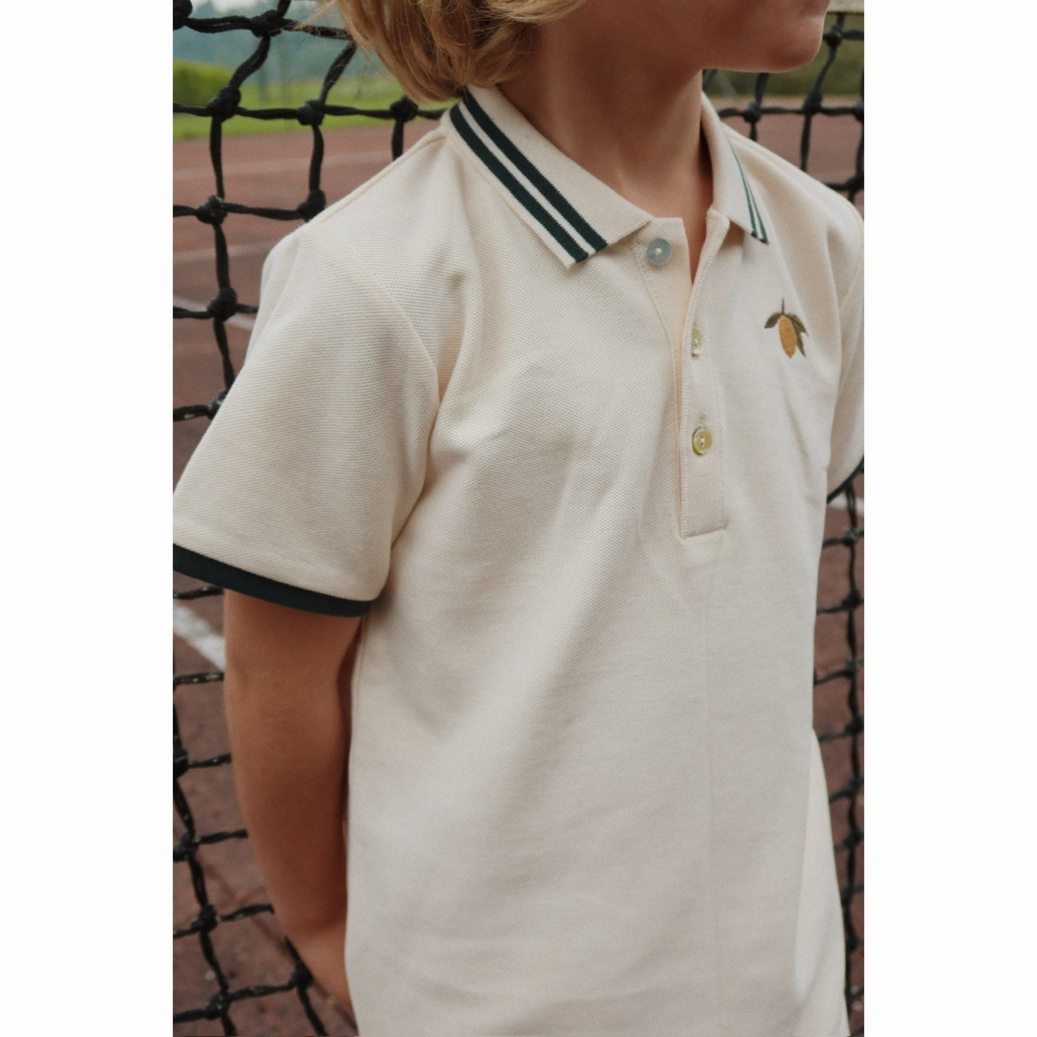 Premium Konges Sljd Antique White Florian Polo Shirt Gots