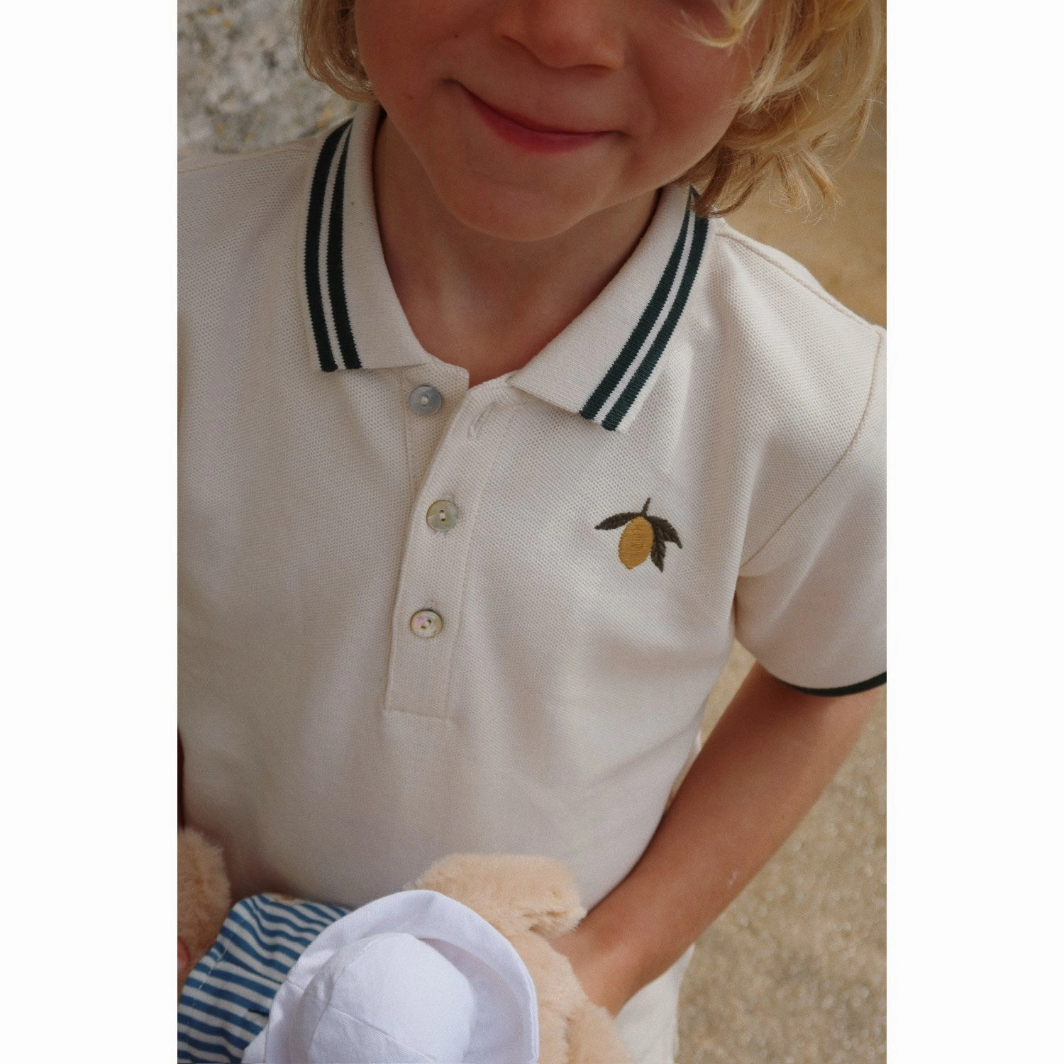 Premium Konges Sljd Antique White Florian Polo Shirt Gots