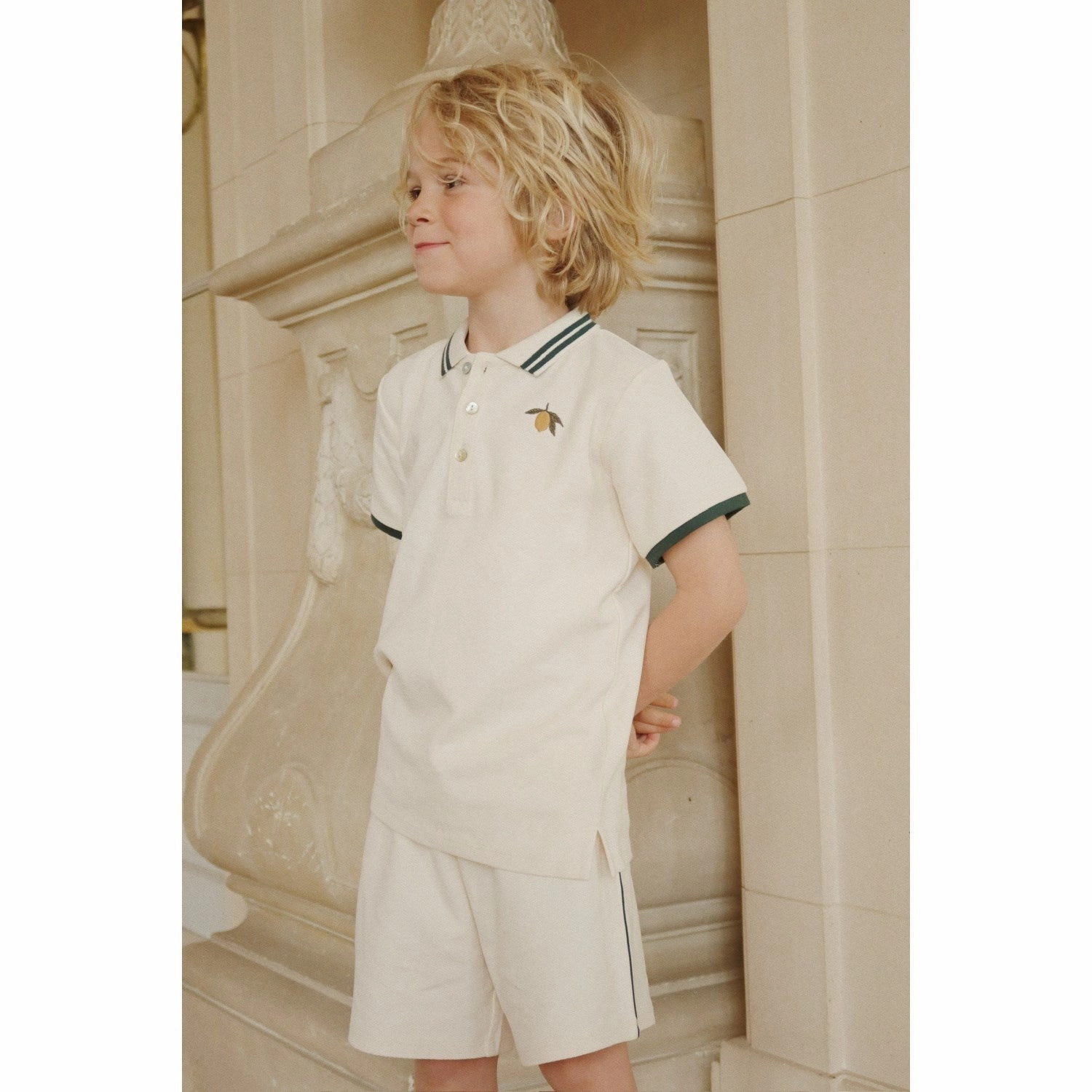 Premium Konges Sljd Antique White Florian Polo Shirt Gots