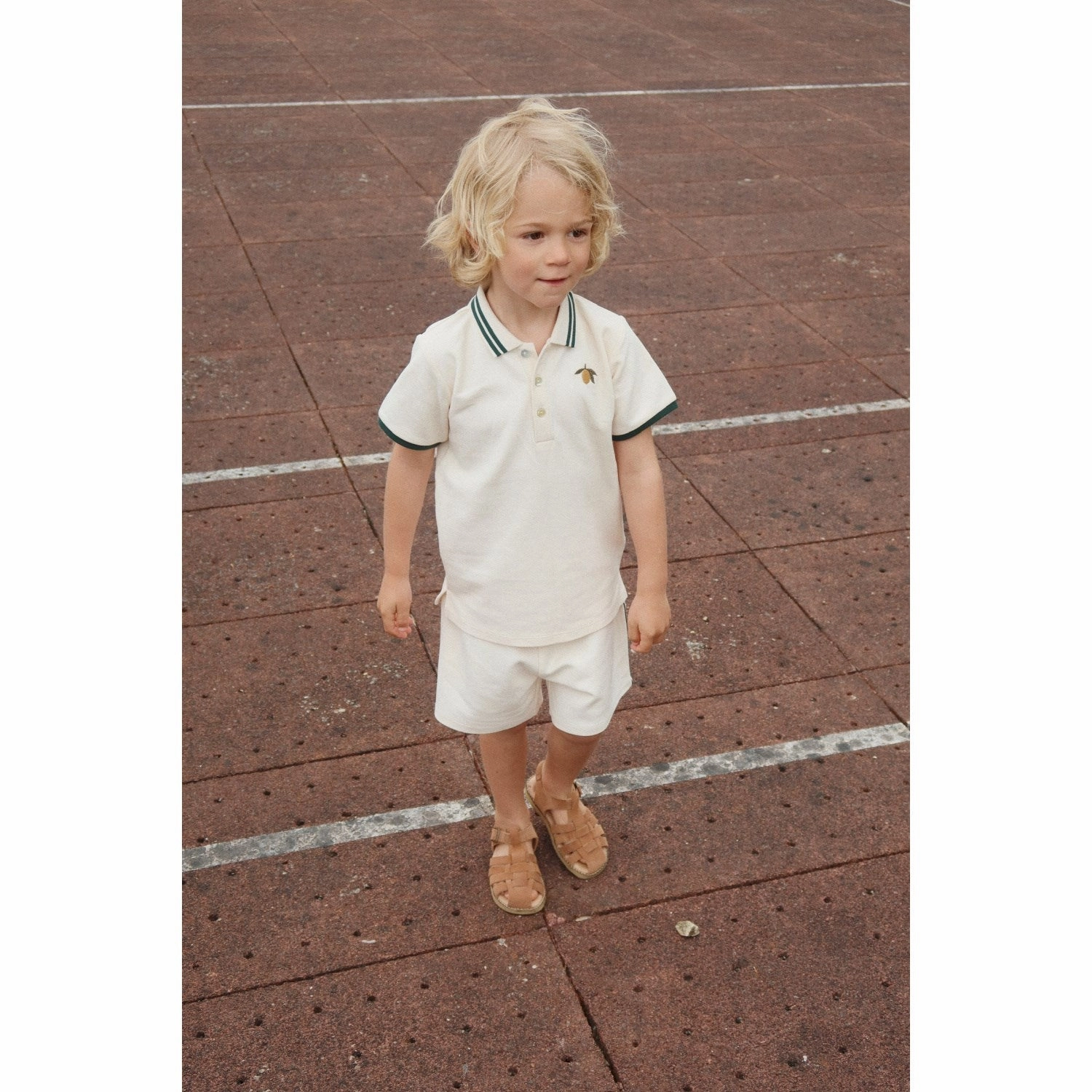 Premium Konges Sljd Antique White Florian Polo Shirt Gots