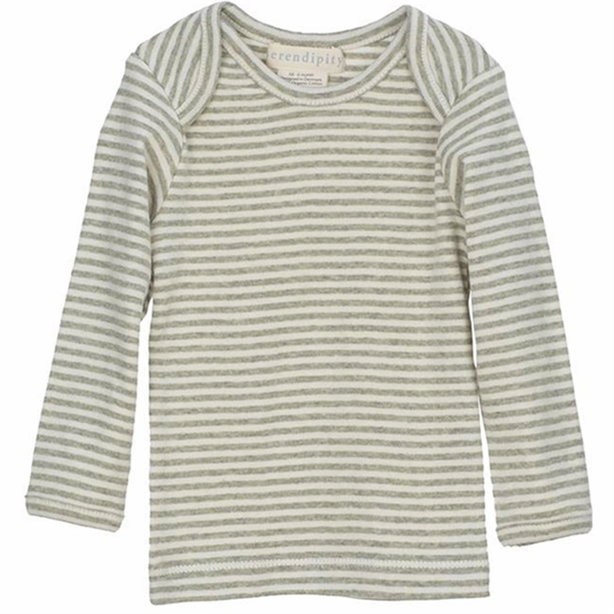 Premium Quality Serendipity Sage/Ecru Rib Baby Tee Stripe Bluse Prized
