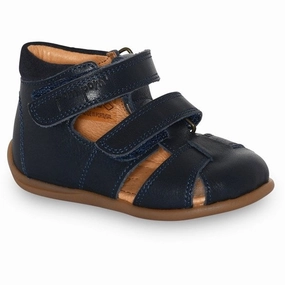 Premium shoes Pom Pom Sandal Two Velcro Navy Derbies