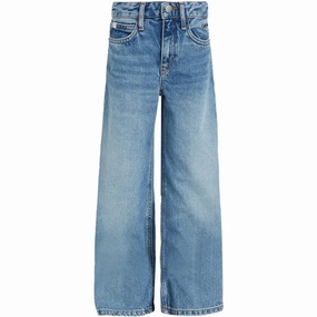 Prestige Calvin Klein HR Wide Leg Workwear Denim Jeans Authentic Light Blue Authentic