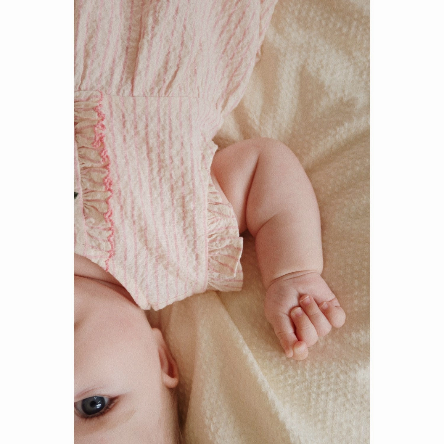Print Konges Sljd Peony Stripe Ellie Frill Romper Gots