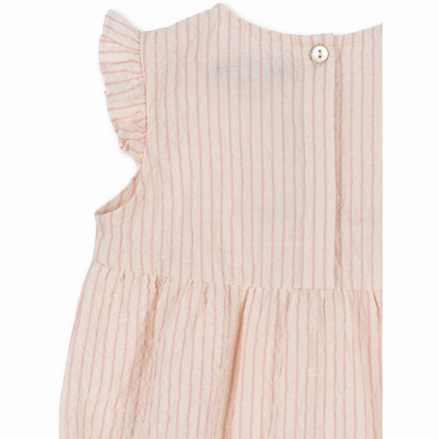 Print Konges Sljd Peony Stripe Ellie Frill Romper Gots