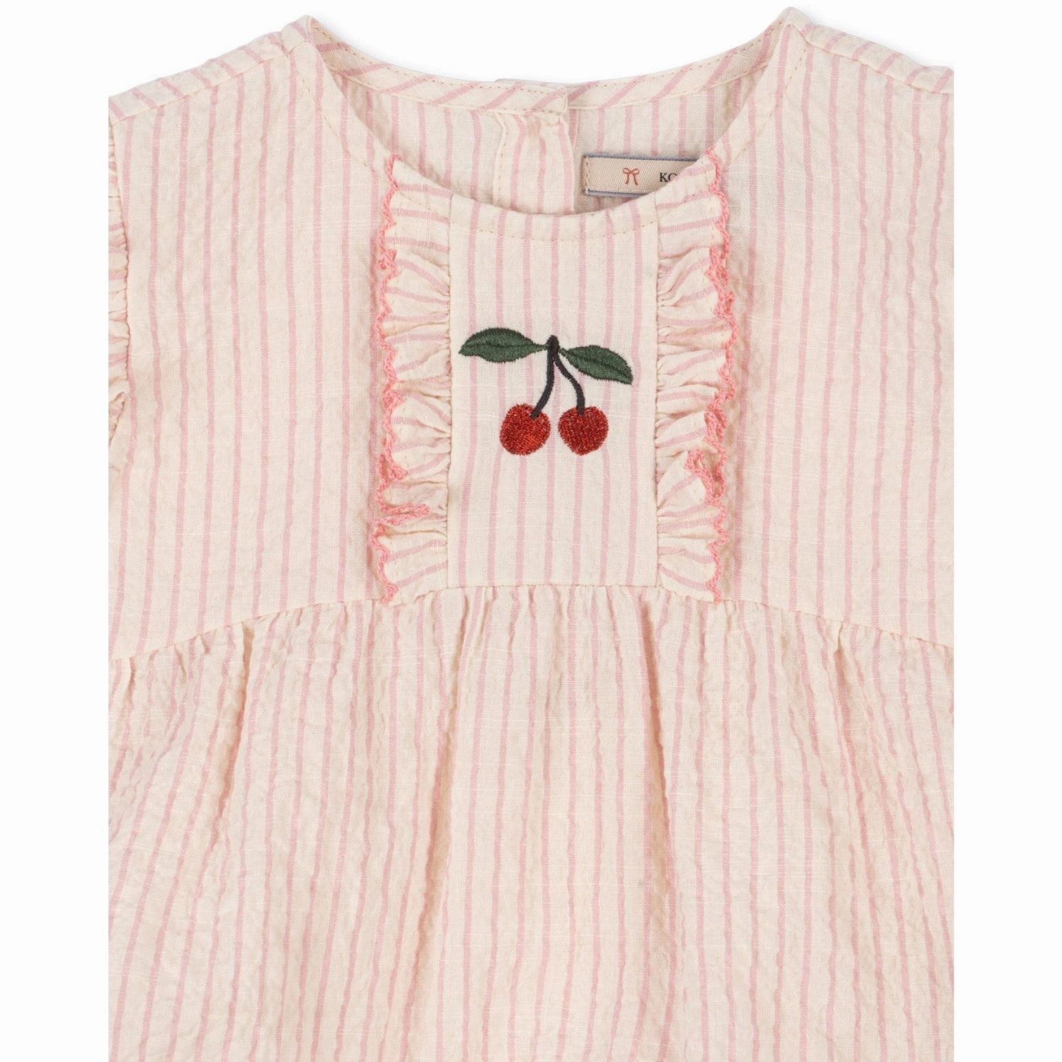 Print Konges Sljd Peony Stripe Ellie Frill Romper Gots
