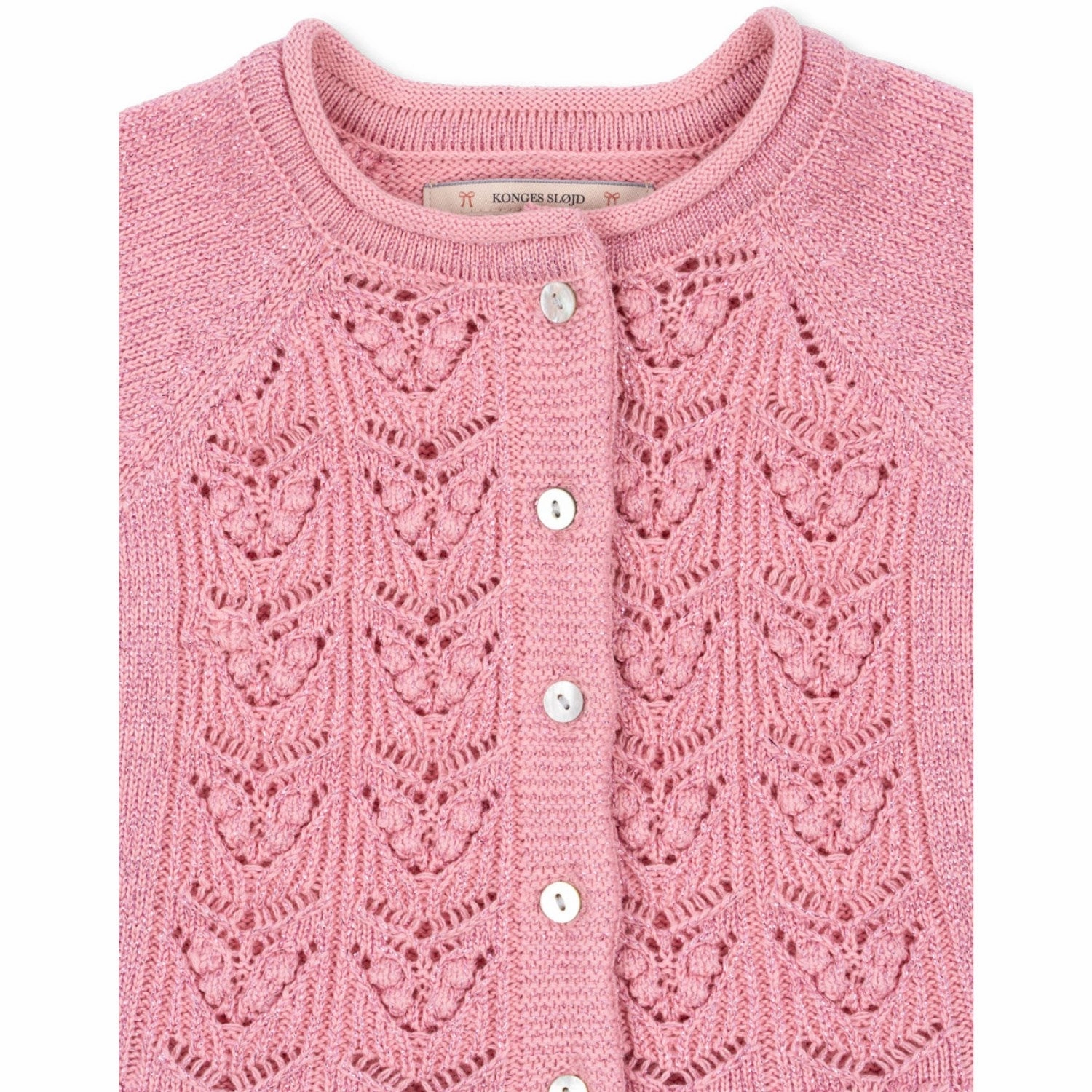Print Konges Sljd Powder Pink Cabby Frill Cardigan