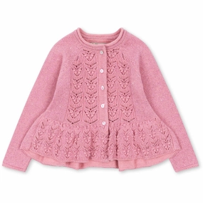 Print Konges Sljd Powder Pink Cabby Frill Cardigan Athletic