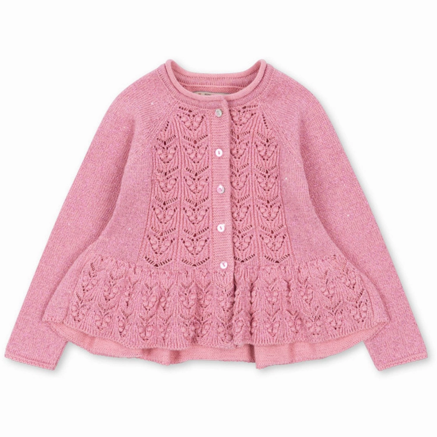 Print Konges Sljd Powder Pink Cabby Frill Cardigan Athletic
