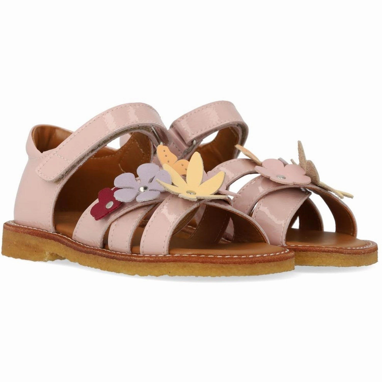 Printed shoes Angulus Rosebud Sandal with Multicolored Floral Appliques Hiking boots