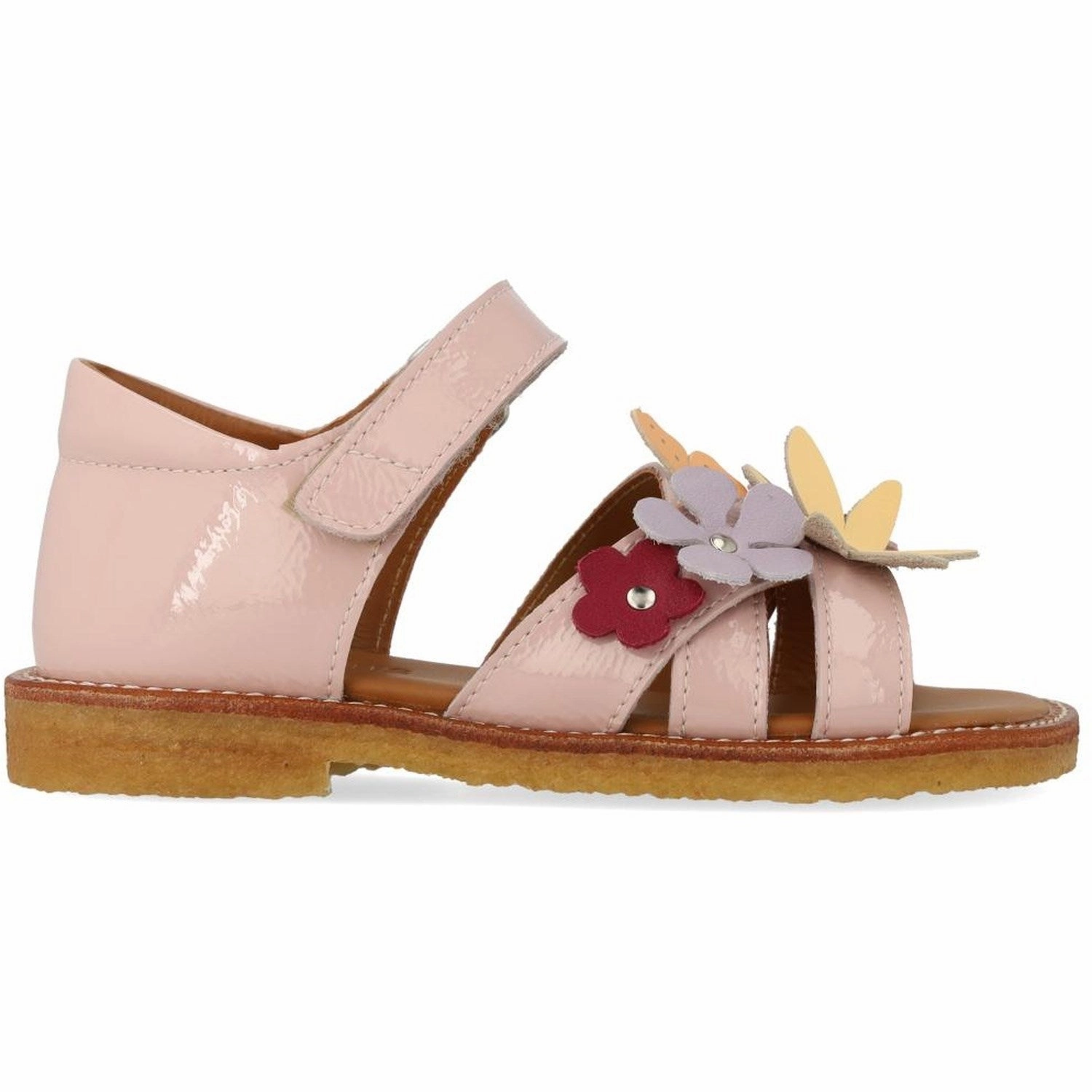 Printed shoes Angulus Rosebud Sandal with Multicolored Floral Appliques