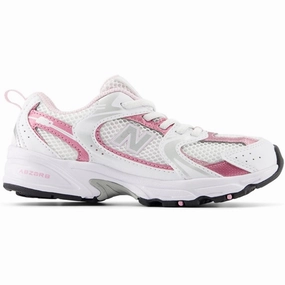 Printed shoes New Balance 530 Kids Bungee Lace Sneakers White Leather shoes