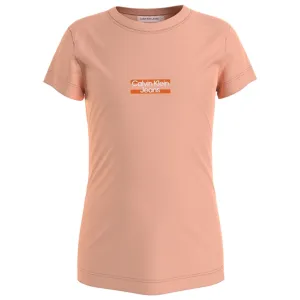 Pristine Calvin Klein Hero Logo Slim Fit T-Shirt Fresh Cantaloupe Iconic Brand
