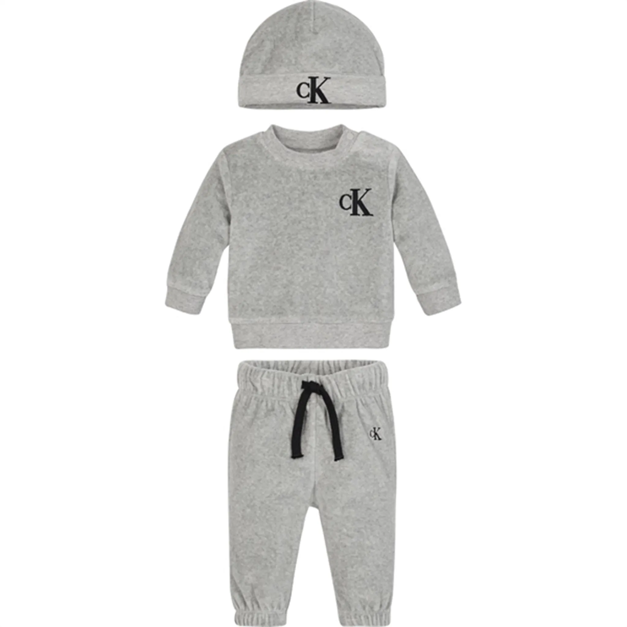 Exclusive Calvin Klein Velvet HWK Beanie Giftbox Light Grey Heather Dominance