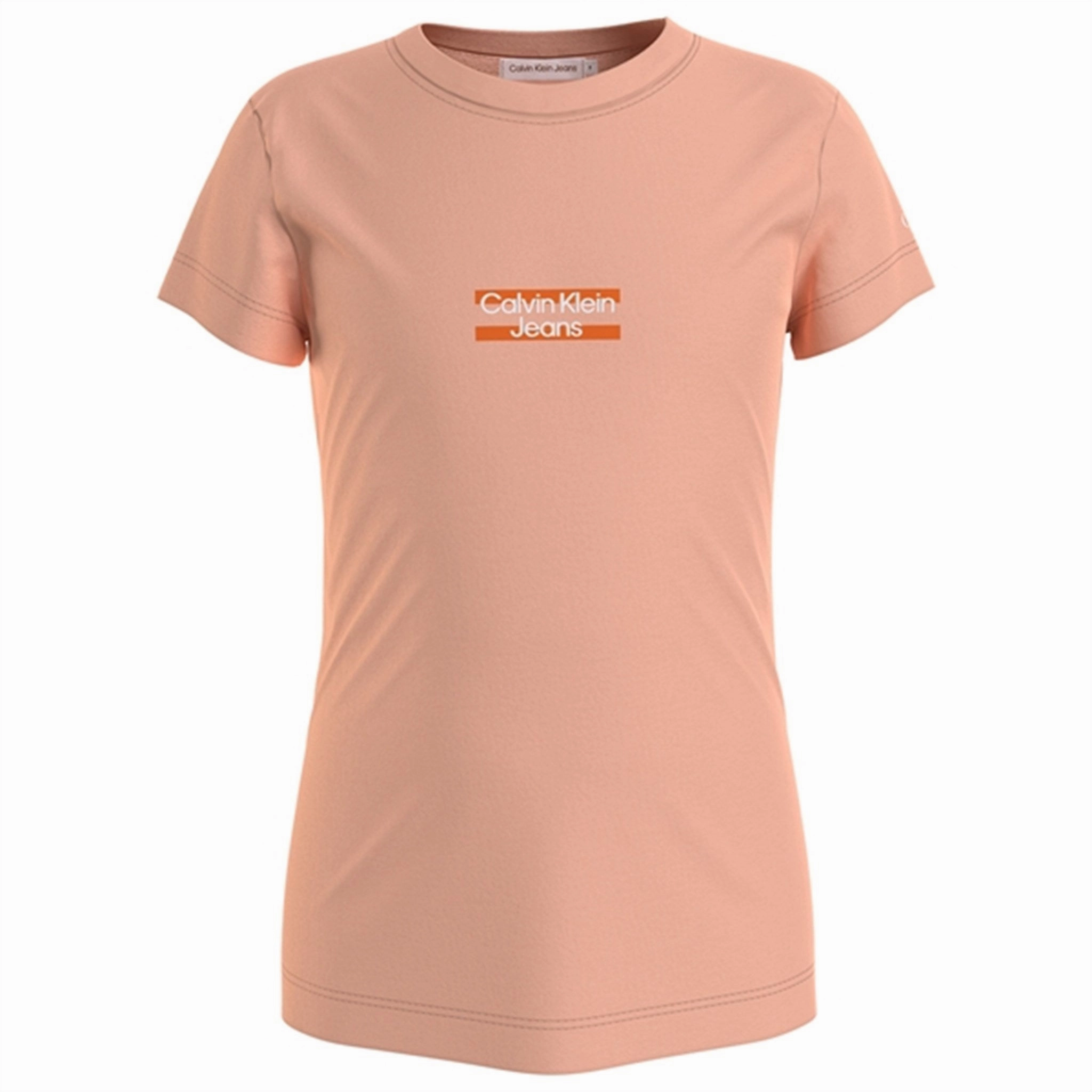 Pristine Calvin Klein Hero Logo Slim Fit T-Shirt Fresh Cantaloupe Iconic Brand