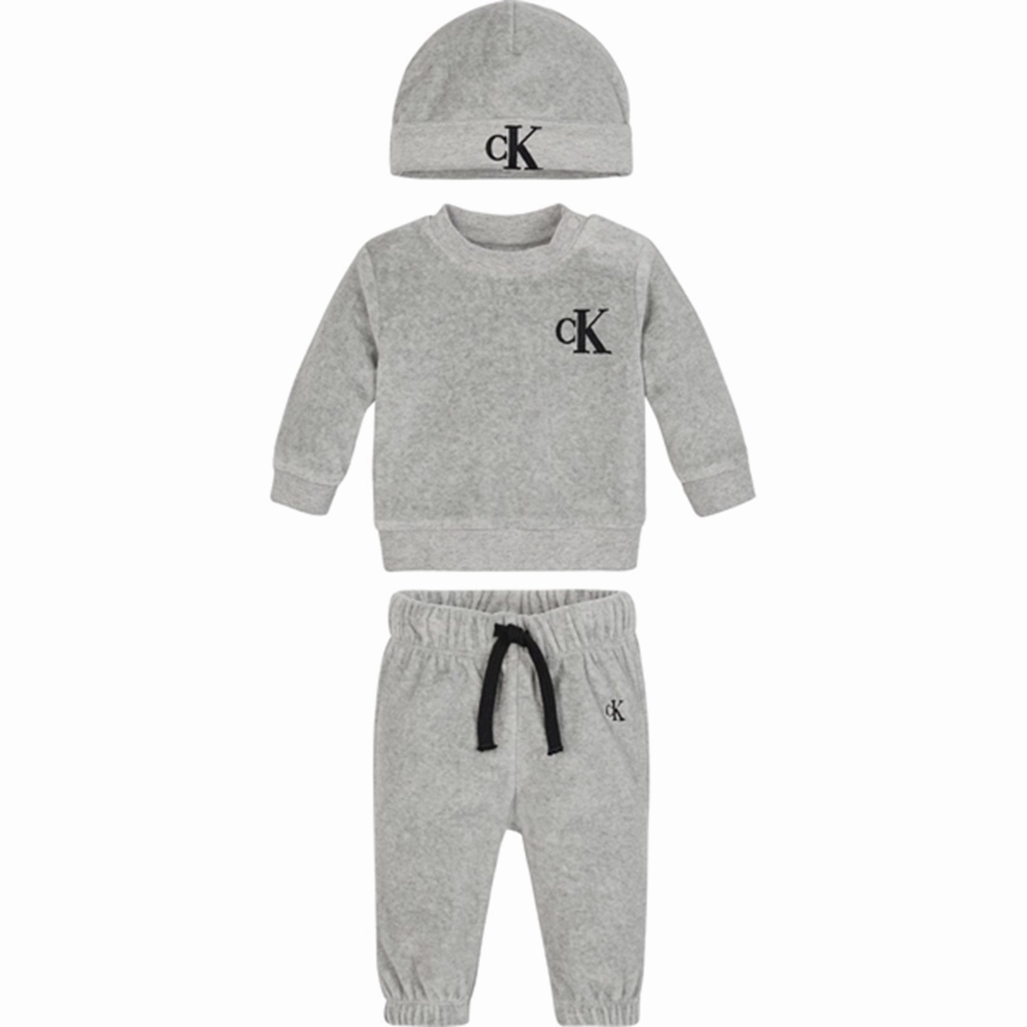 Exclusive Calvin Klein Velvet HWK Beanie Giftbox Light Grey Heather Dominance