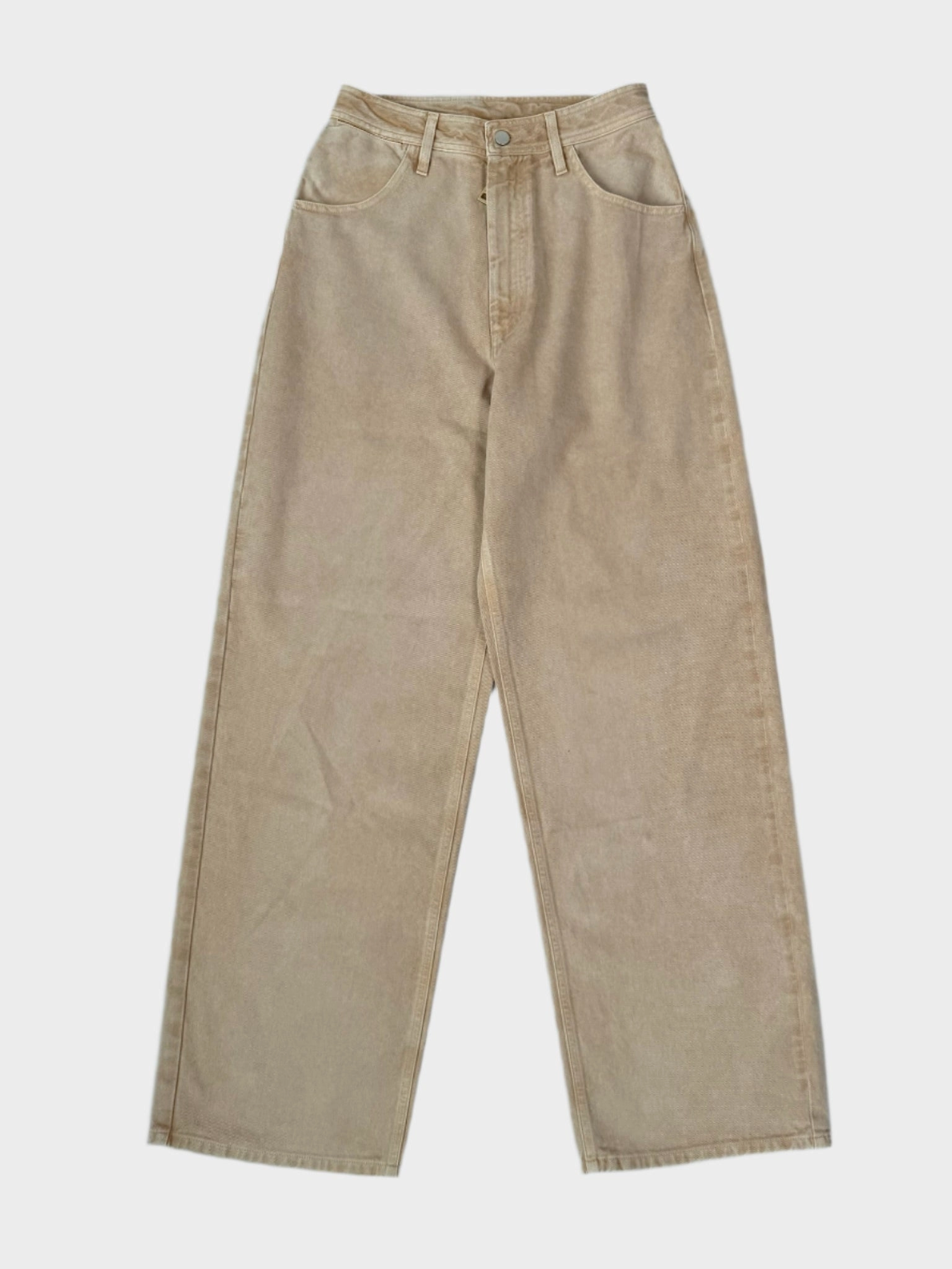 new arrivals elbise lily rose Pantaloni Donna In Denim Beige A Gamba Dritta ethnic new arrival ready to wear new era collection