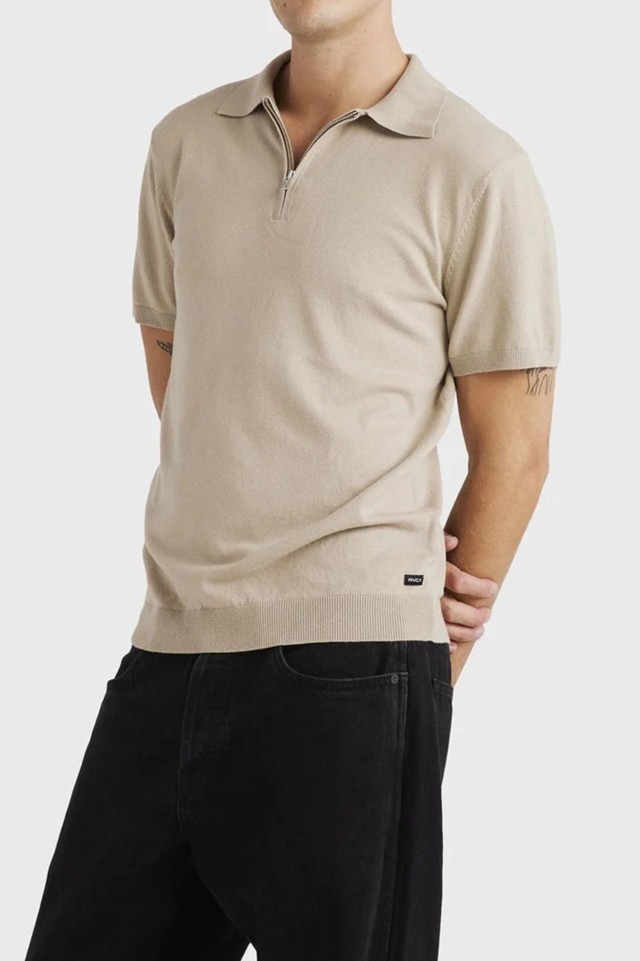Quarter Zip Knit Light Khaki sale laptops