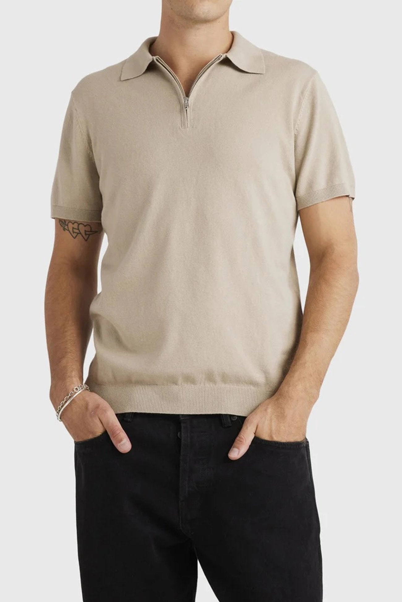 Quarter Zip Knit Light Khaki sale laptops sale car online