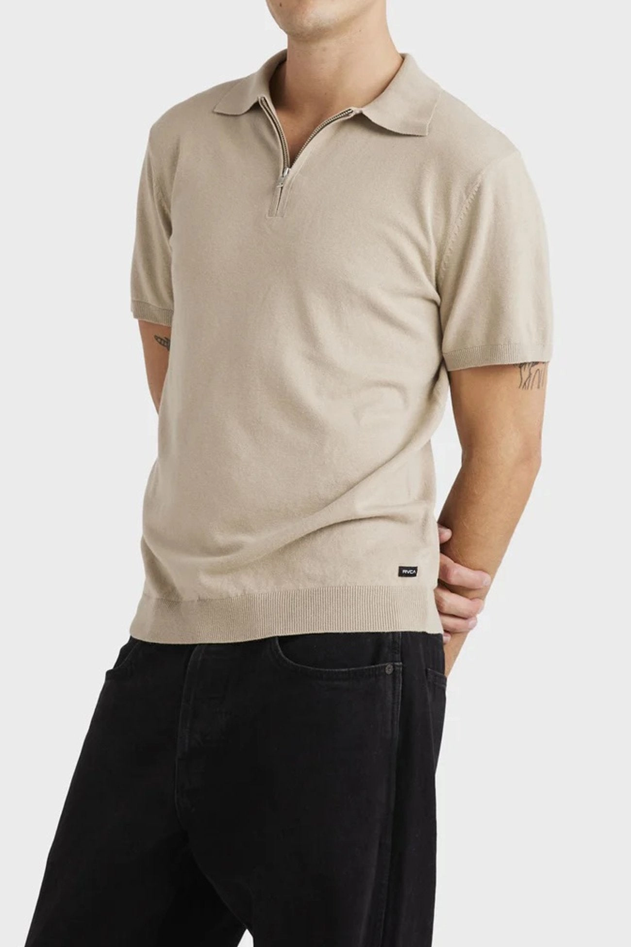 Quarter Zip Knit Light Khaki sale laptops
