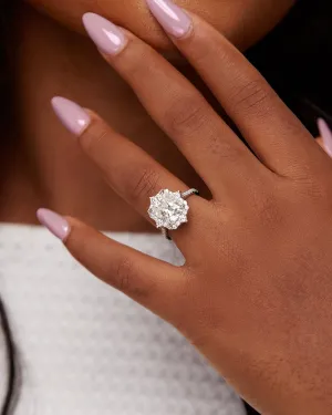 Quinn 2.0 Radiant Cut Moissanite Engagement Ring in 925 Sterling Silver