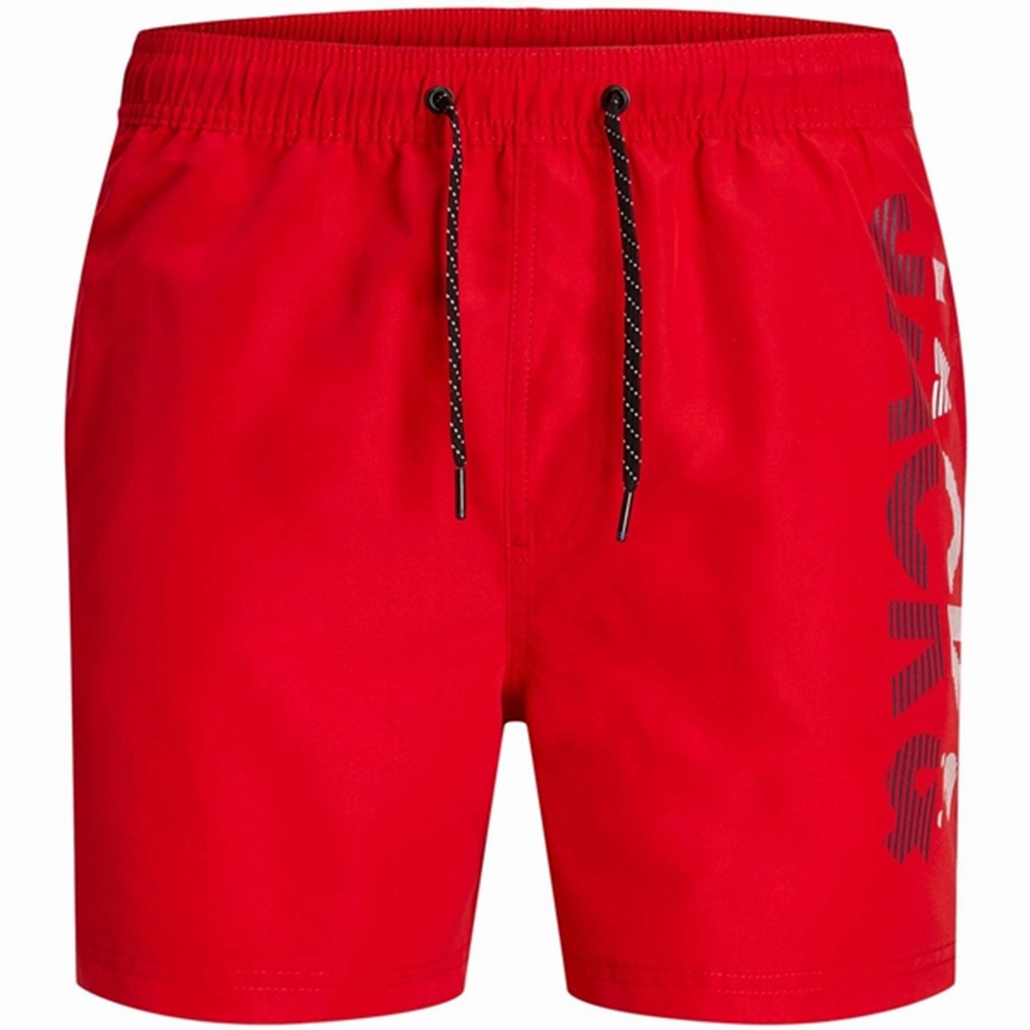 Jack & Jones Junior Chinese Red Fiji Swim Trunks Spice Logo Sought-after Revered