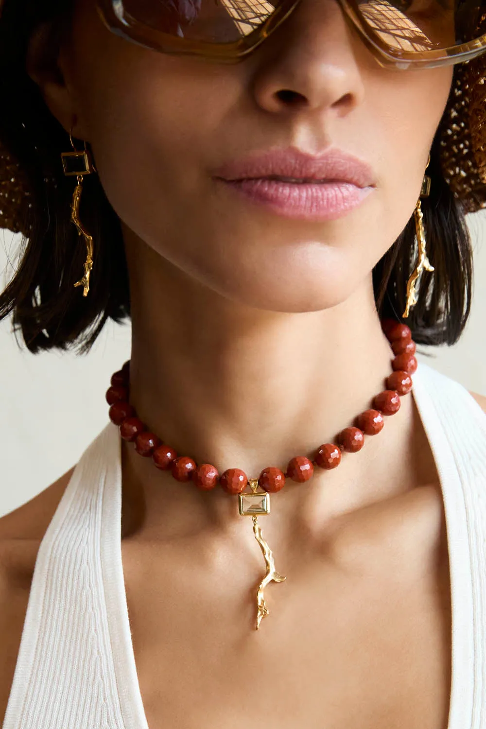 Reef Necklace Red Jasper