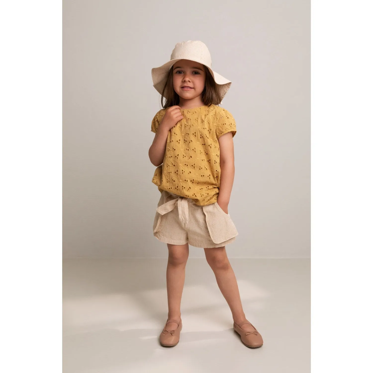 Refined MarMar Fine Cotton Dijon Stripe Piga Shorts