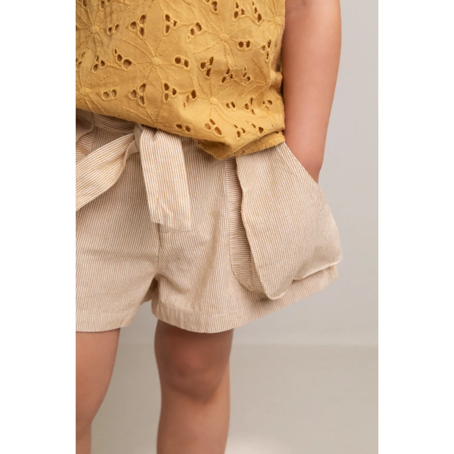 Refined MarMar Fine Cotton Dijon Stripe Piga Shorts