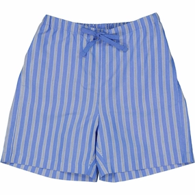 Refined MarMar Smooth Cotton Cornflower Stripe Pal Shorts Beading