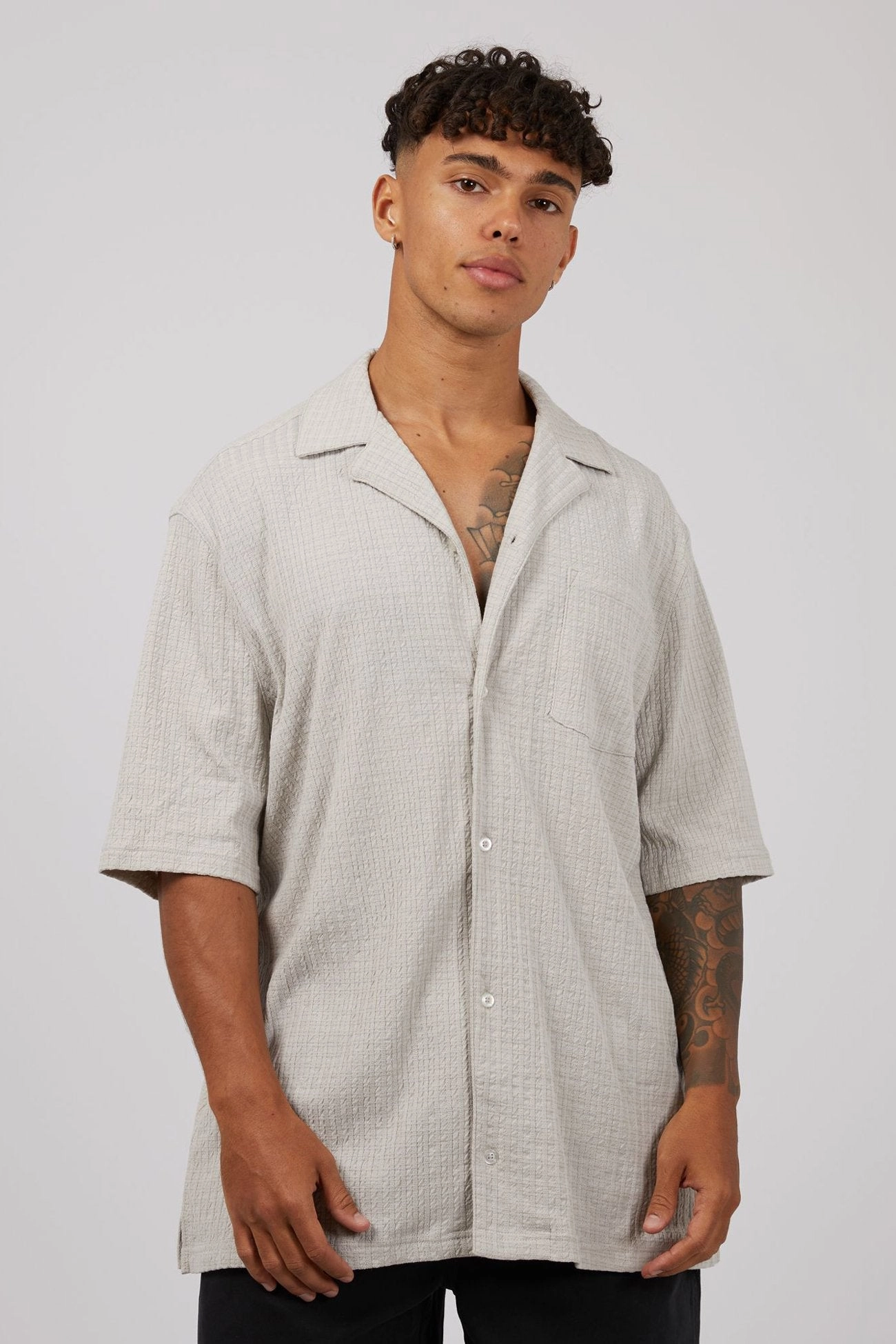 refinery sale Otta Short Sleeve Shirt Grey