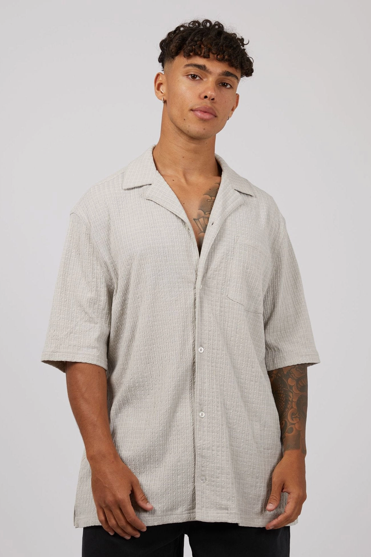 refinery sale Otta Short Sleeve Shirt Grey