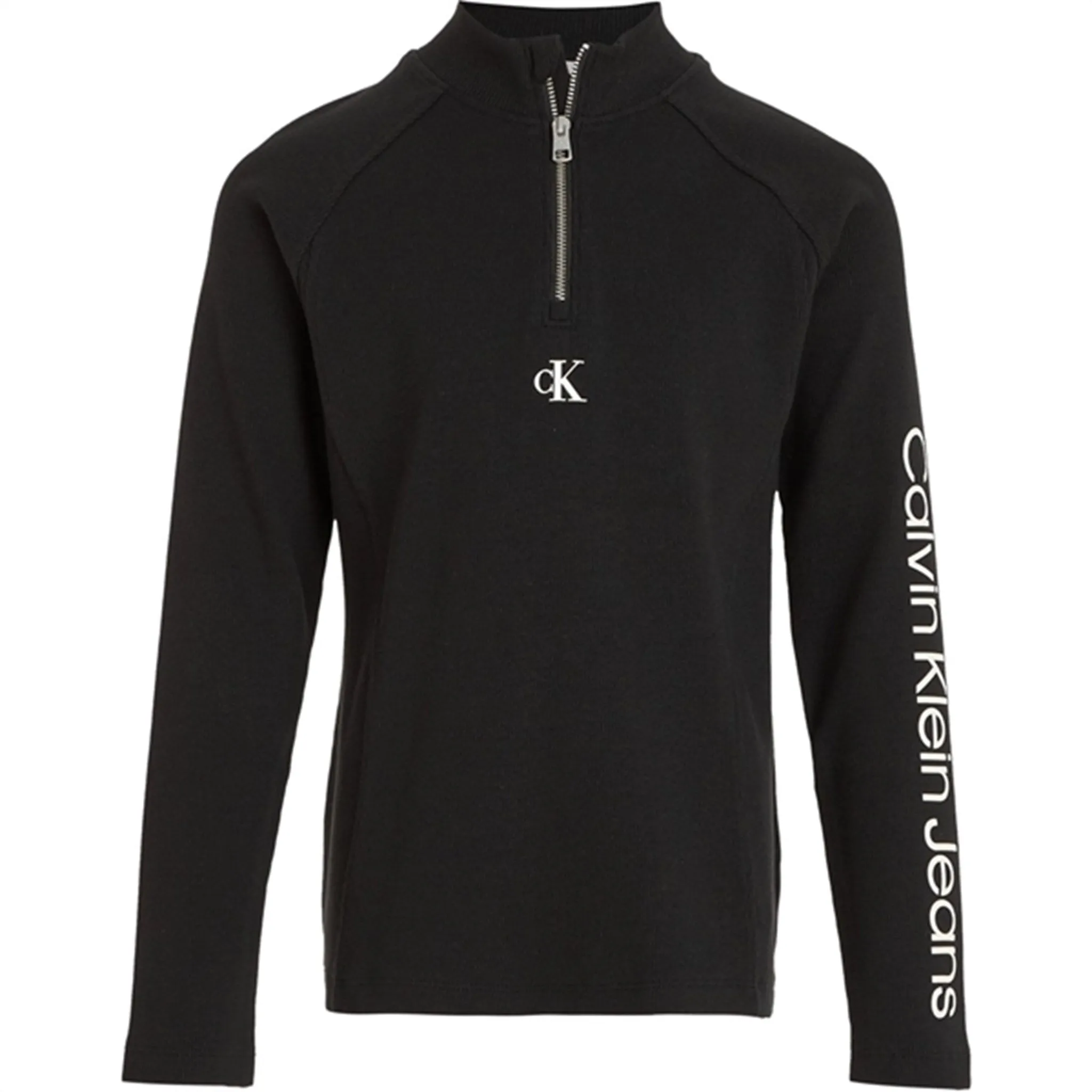 Regal Calvin Klein Hero Logo Rib Zip Up Ls Blouse Ck Black Impeccable