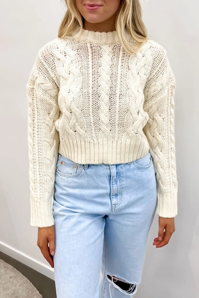 reiss sale Erika Cable Knit Vintage White sale on clothes
