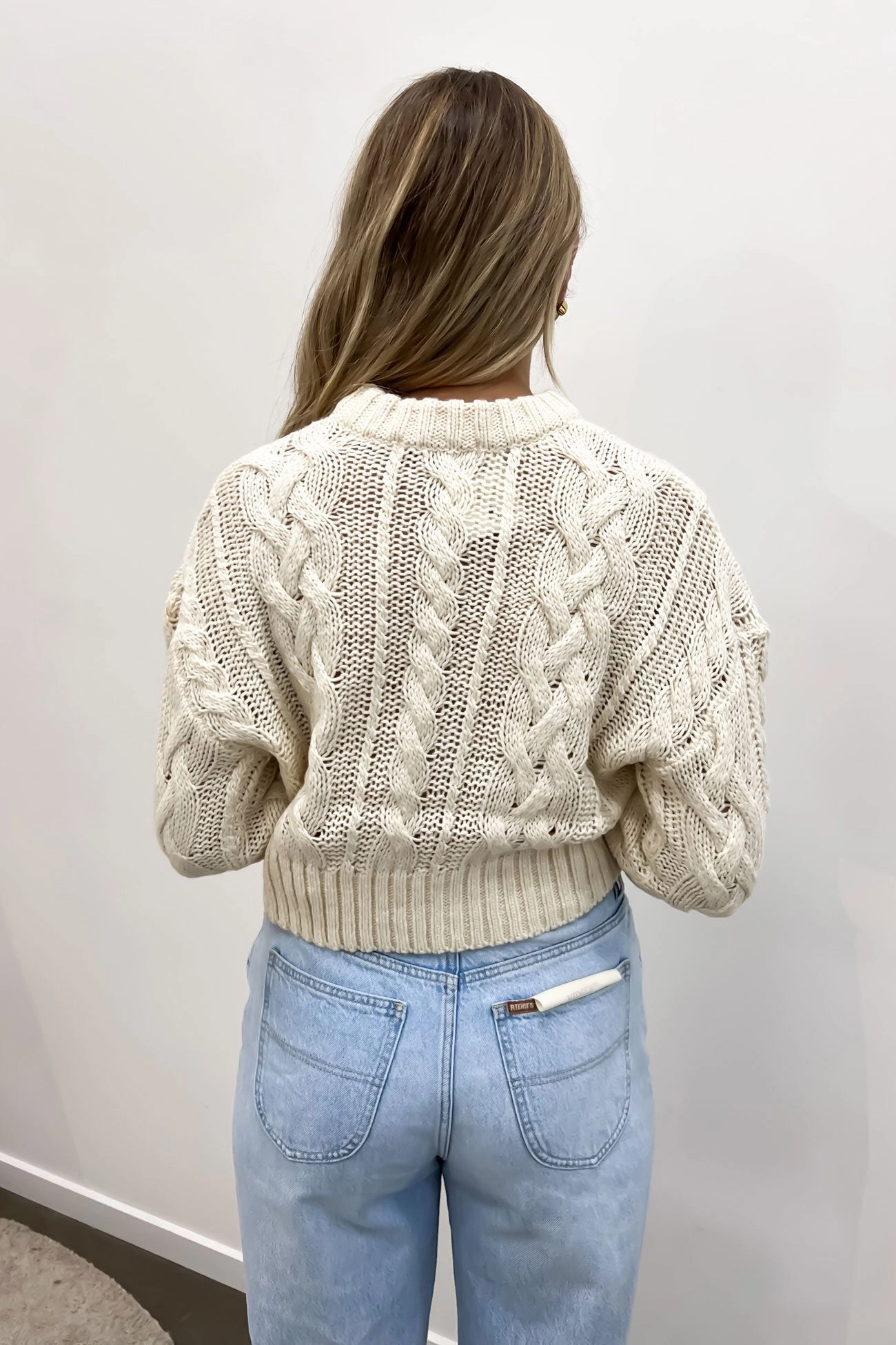 reiss sale Erika Cable Knit Vintage White