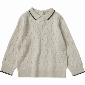 Relaxed FUB Ecru Baby Pointelle Tee L/S Statement