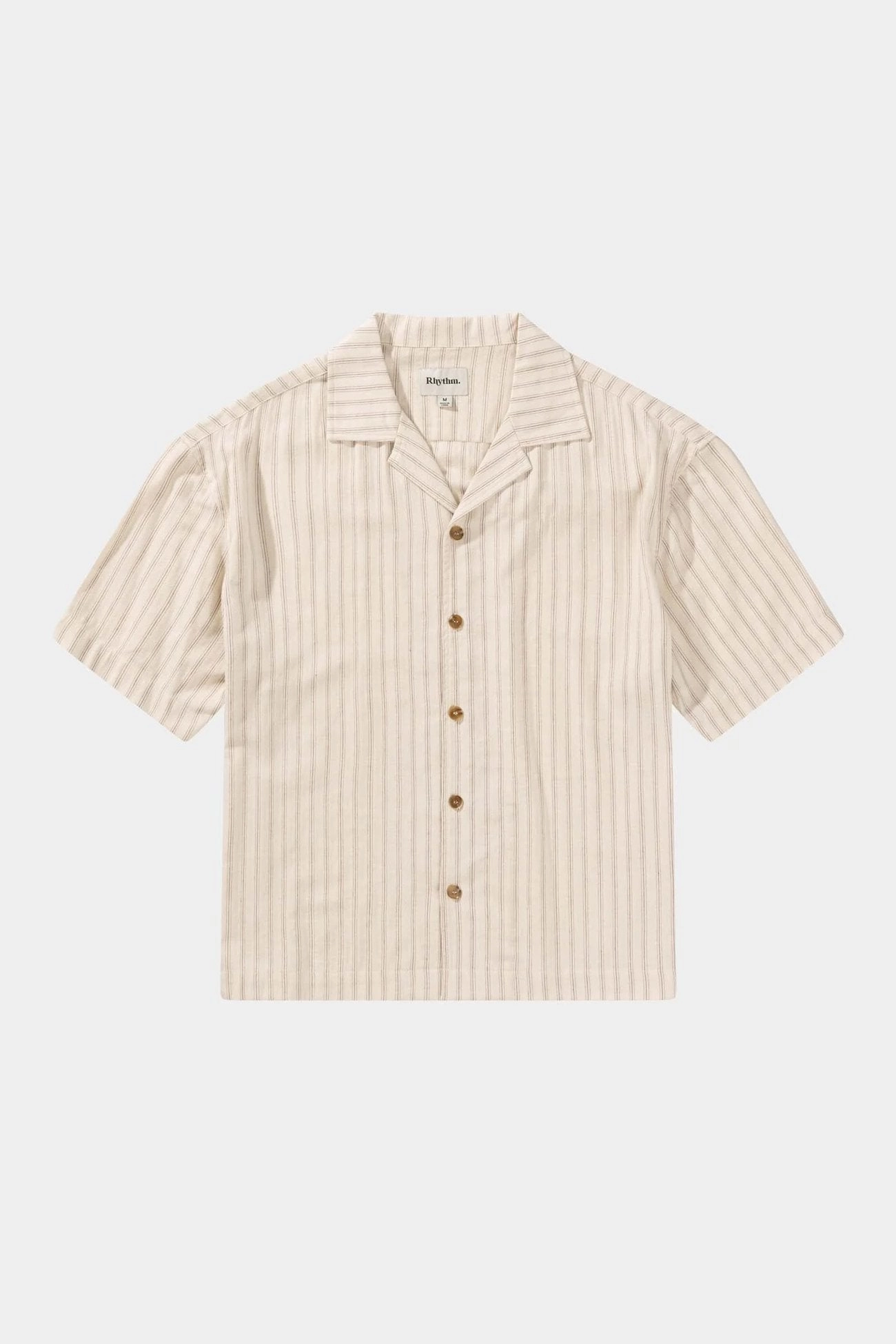 Relaxed Stripe Short Sleeve Shirt Natural sale food