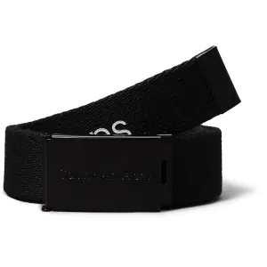 Renowned Calvin Klein Ck Black Canvas Logo Metallic Buckle Belt Legendary