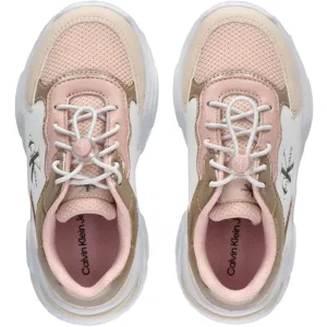 Renowned Calvin Klein Low Cut Lace-Up Sneakers Beige/Nude/White Coveted