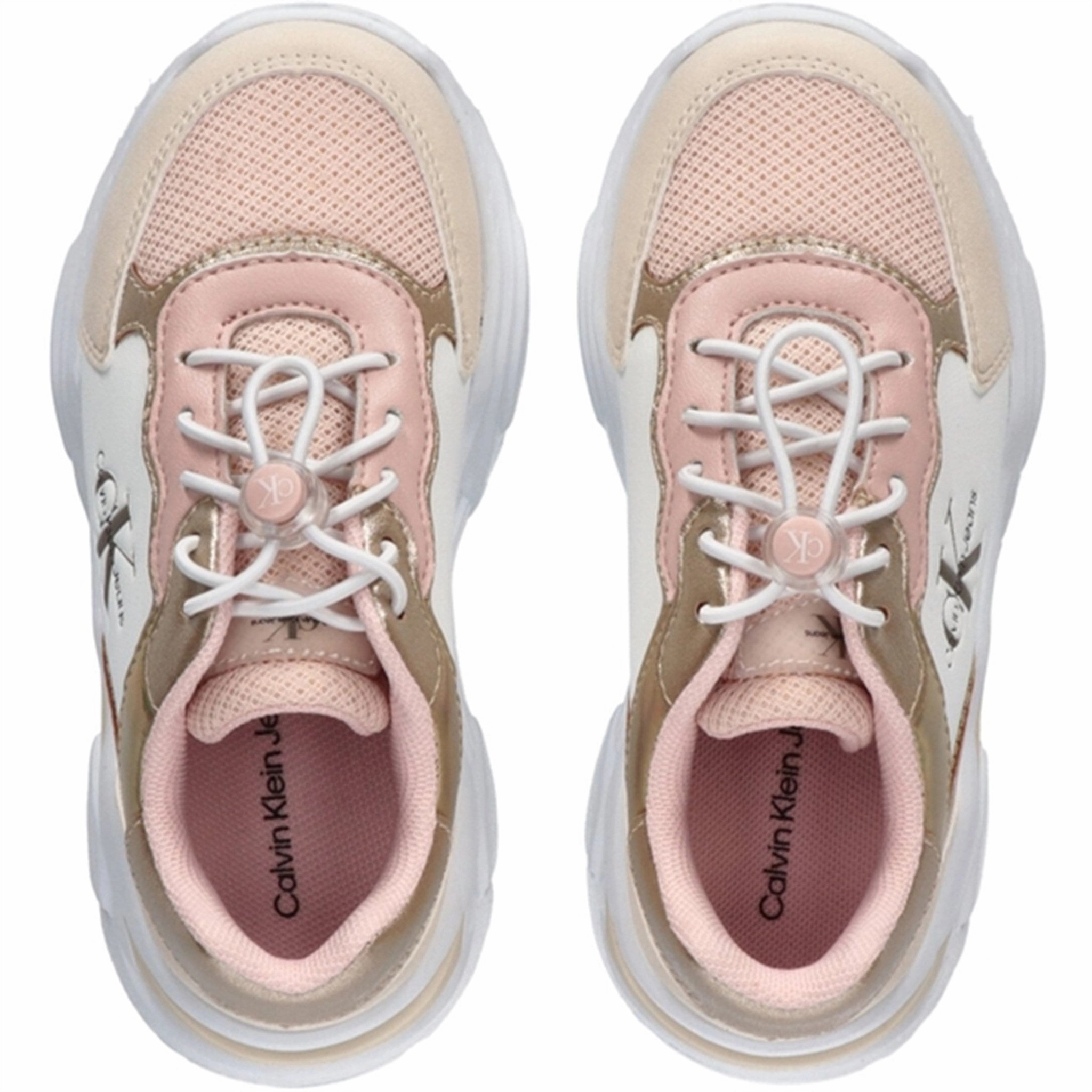Calvin Klein Low Cut Lace-Up Sneakers Beige/Nude/White Opulent Sought-after