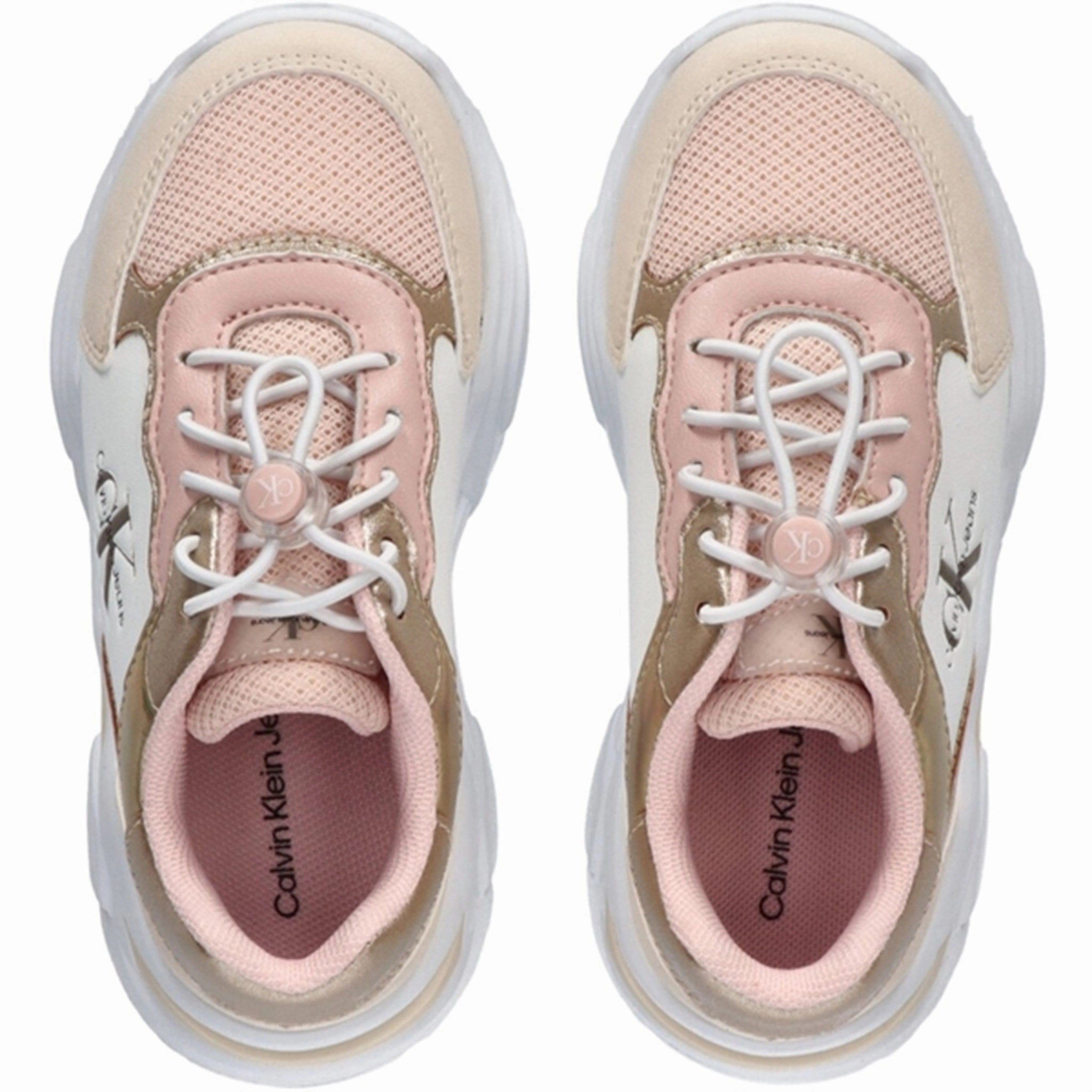 Premium Calvin Klein Low Cut Lace-Up Sneakers Beige/Nude/White Aristocratic