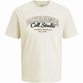 Renowned Jack & Jones Junior Antique White Big Print Jjmakoto Tee Ss Crew Neck Jnr Responsible