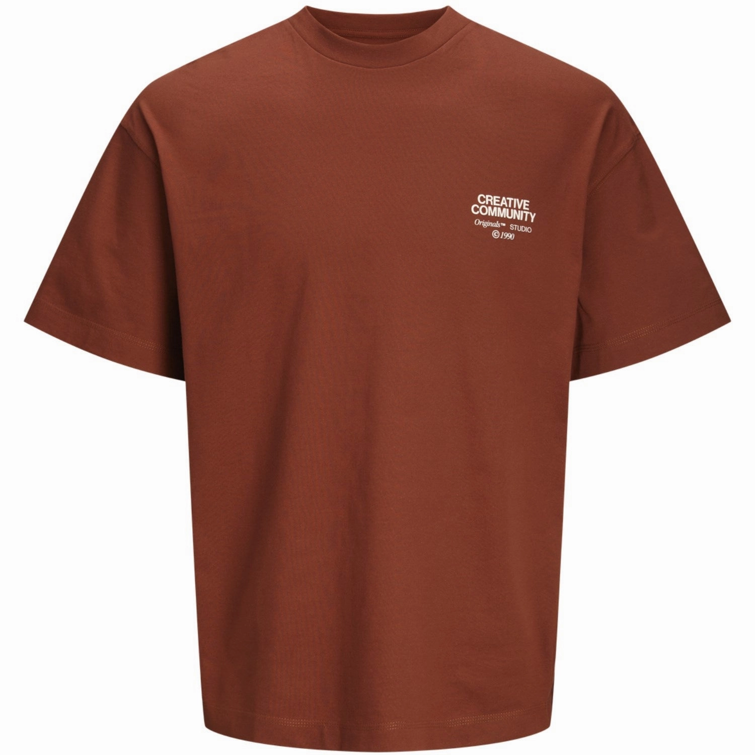 Fashion Jack & Jones Junior Brandy Brown Ornoho Back Graphic T-Shirt Crew Majestic