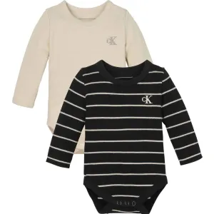 Respected Calvin Klein Ck Black Wcg Stripe / White Cap G Rib Stripe Bodysuit Ls Set Modern