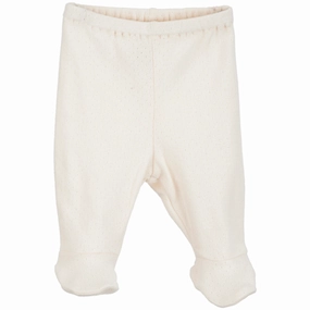 Respected Serendipity Newborn Offwhite Rib Pants w. Feet Finest