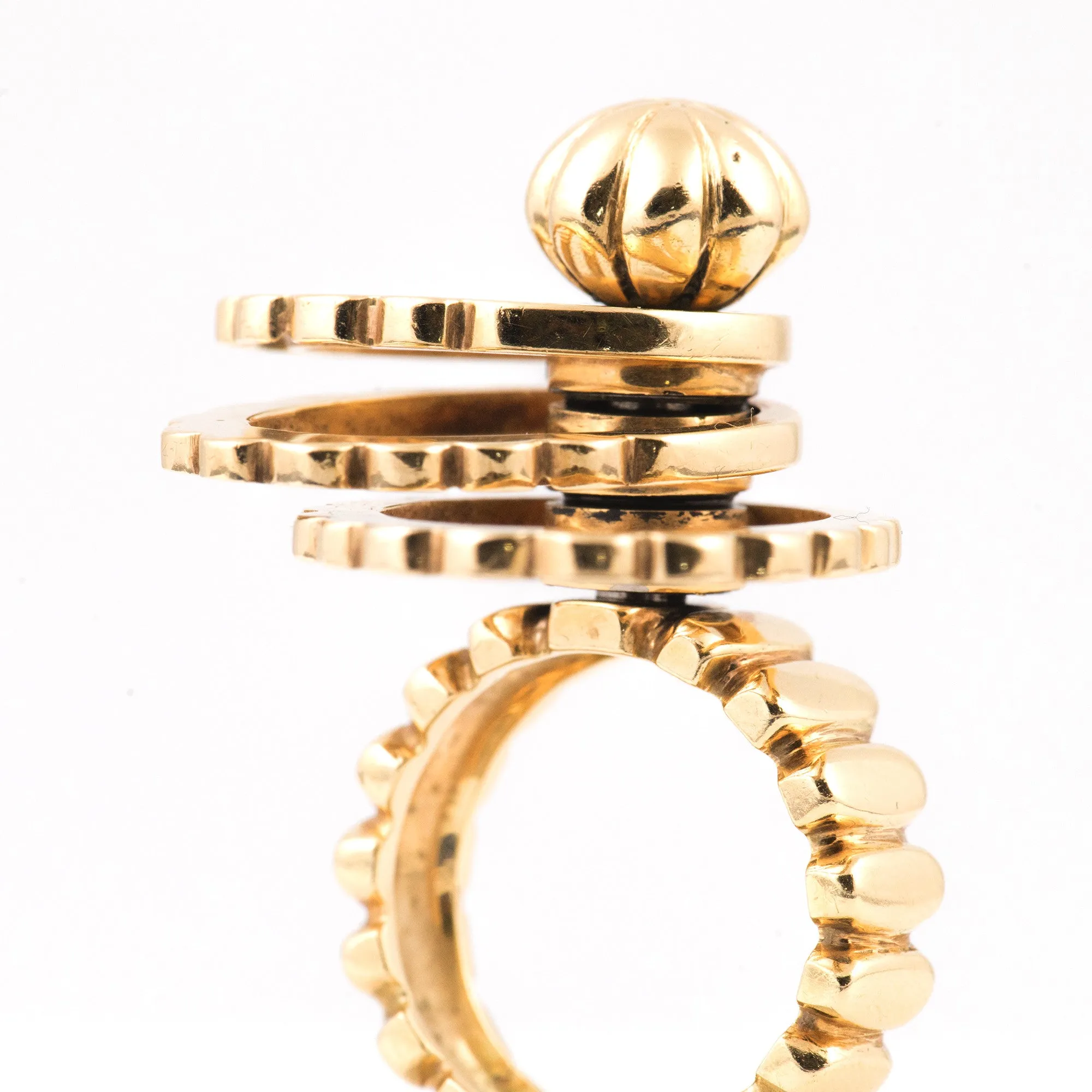 Retro 14K Yellow Gold Spinning Ring