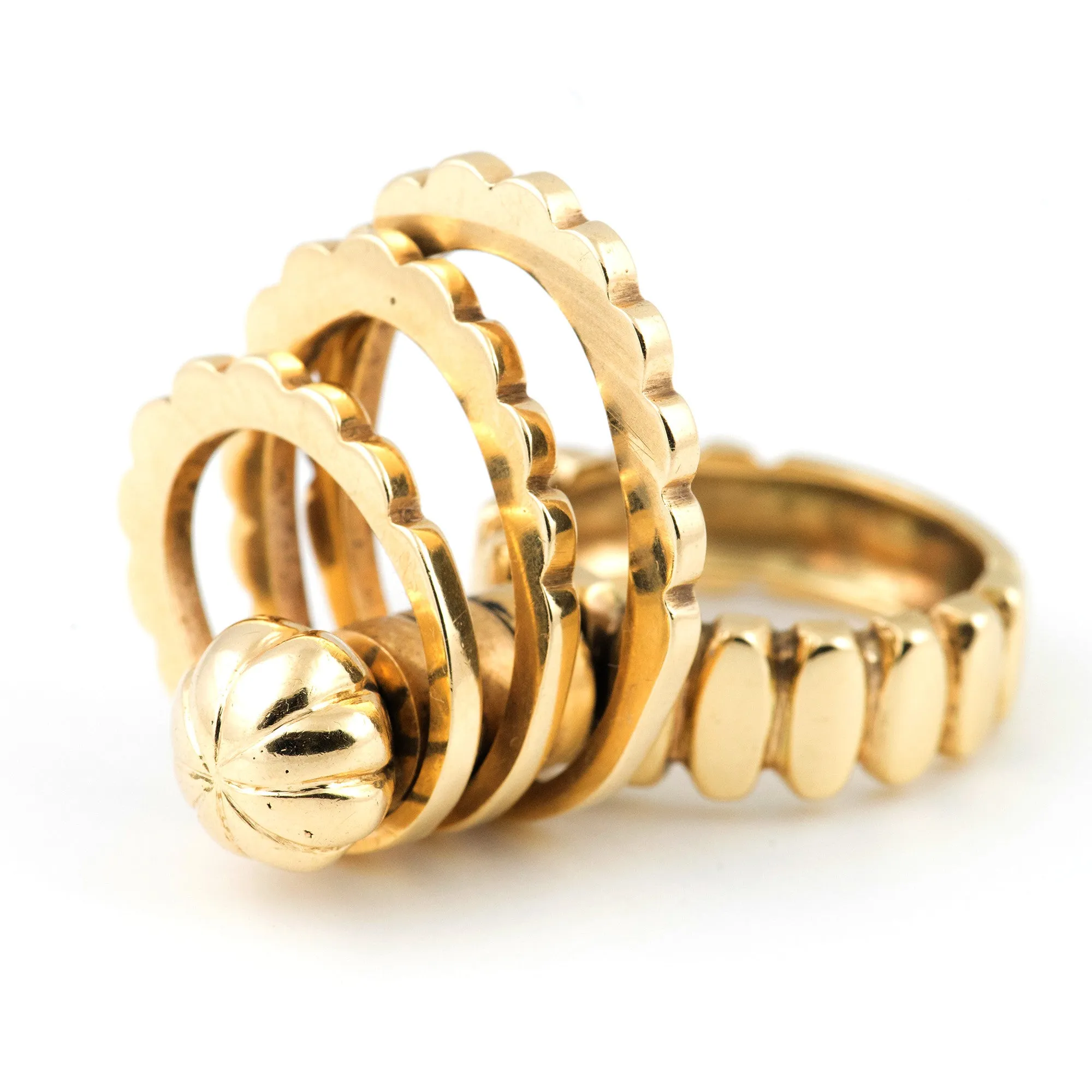 Retro 14K Yellow Gold Spinning Ring