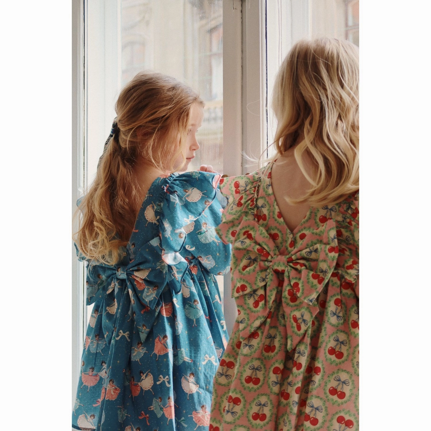 Retro Konges Sljd Cherry Bow Evia Ls Bow Dress Gots